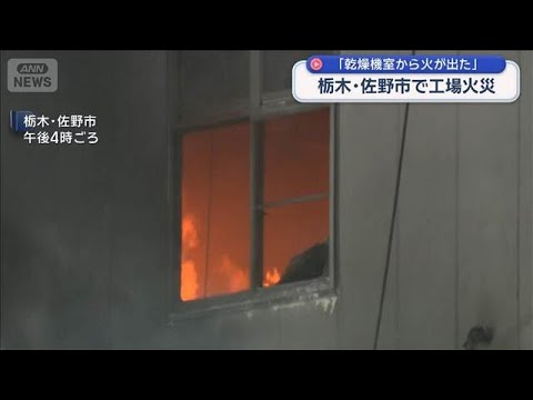 栃木・佐野市で工場火災　激しい黒煙上がる「乾燥機室から火が出た」【スーパーJチャンネル】(2026年1月2日) サムネイル