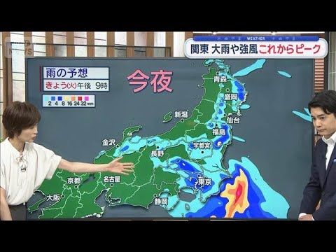 【関東の天気】台風15号 銚子沖約50kmに迫る 大雨や強風これからピーク【スーパーJチャンネル】(2026年8月11…