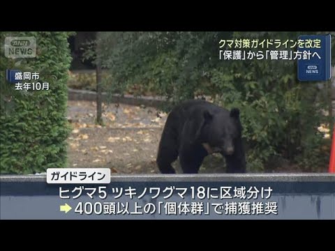 クマ人身被害増でガイドライン改定　基本方針「保護」から「管理」へ見直し　環境省(2026年4月3日)