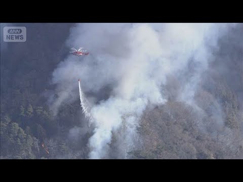山梨の山火事　避難指示が解除　発生から7日ぶりに　上野原市の一部地区対象(2026年1月15日) サムネイル