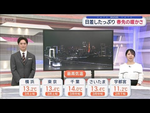【関東の天気】日差したっぷり春先の暖かさ　次第に…真冬の寒さ戻る【スーパーJチャンネル】(2026年1月18日) サムネイル