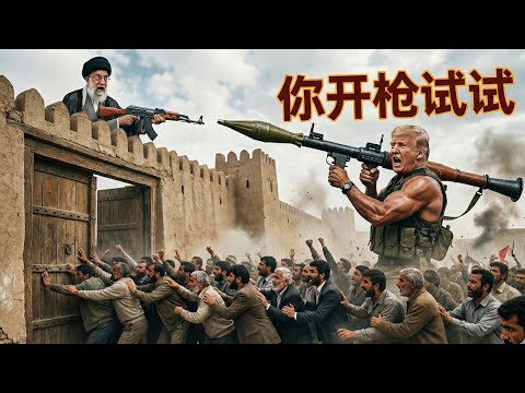 伊朗镇压民变，川普喊话：你们开枪试试！哈梅内伊瑟瑟发抖。文科生玩AI真是让人太无语了🤣 サムネイル