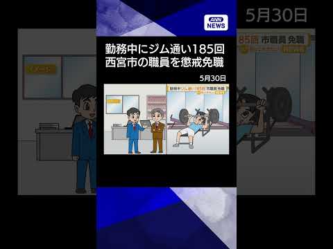 【ニュース】勤務中にジム通い185回　兵庫・西宮市が26歳職員懲戒免職　「職場にストレス感じた」shorts サムネイル