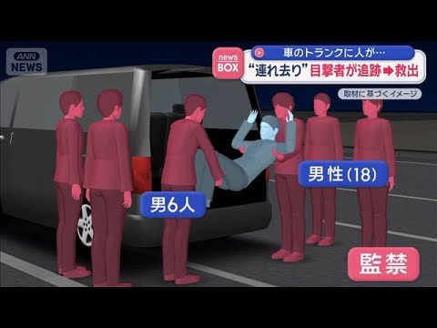 車のトランクに人が…“連れ去り”目撃者が追跡→救出　28歳の男ら6人逮捕【スーパーJチャンネル】(2026年5月21日) サムネイル