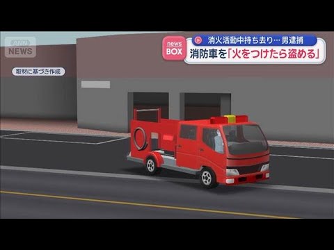 消防車を「火をつけたら盗める」　消火活動中持ち去り…男逮捕【スーパーJチャンネル】(2026年4月27日)