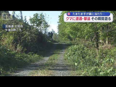 クマに遭遇・撃退　その瞬間語る　たまたま手が鼻に当たり…　北海道士別市【スーパーJチャンネル】(2026年5月17日) サムネイル
