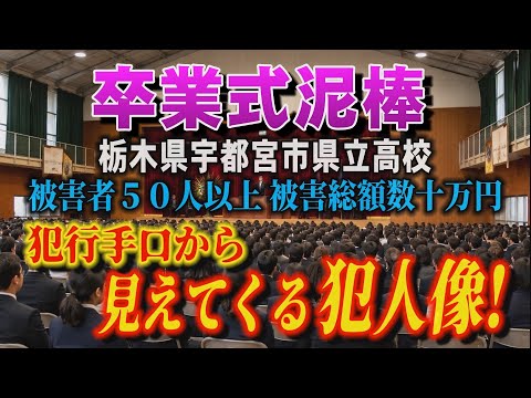 【卒業式泥棒】栃木県宇都宮市 県立高校 被害者50人以上 被害総額数十万円 犯行手口から見えてくる犯人像！【小川泰平の…