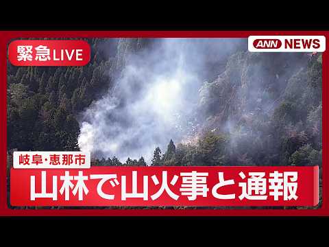 【緊急ライブ】岐阜・恵那市 山林で火事 現在も炎上中【LIVE】(2026年6月13日) ANN/テレ朝 サムネイル
