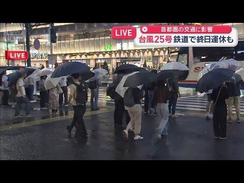 台風25号で首都圏の鉄道に遅れ・運休の可能性 千葉方面は本数減、特急は終日運休も【スーパーJチャンネル】