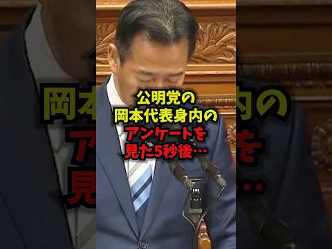 公明党・岡本三成代表に関するアンケートを見た反応|消費税減税の話題【shorts】