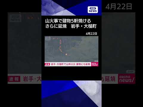 【ニュース】岩手・大槌町で山林火災　建物5軒にも延焼 shrots サムネイル