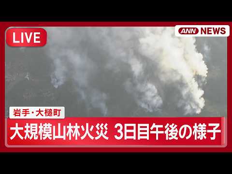 【ライブ最新映像】岩手・大槌町で大規模山林火災 3日目午後【現地空撮】(2026年4月24日) ANN/テレ朝 LIVE サムネイル