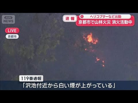 【速報】京都市で山林火災　ヘリコプターなど出動 消火活動中【スーパーJチャンネル】(2026年5月15日) サムネイル