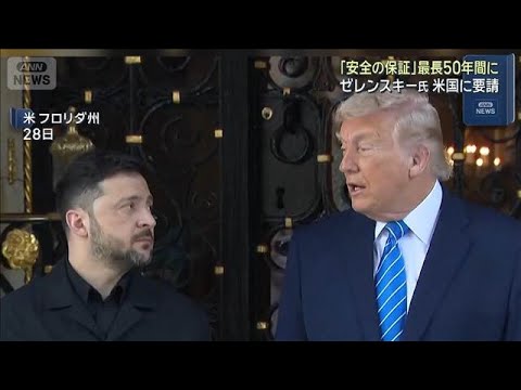 ゼレンスキー大統領　最長50年の「安全の保証」要請(2025年12月29日) サムネイル