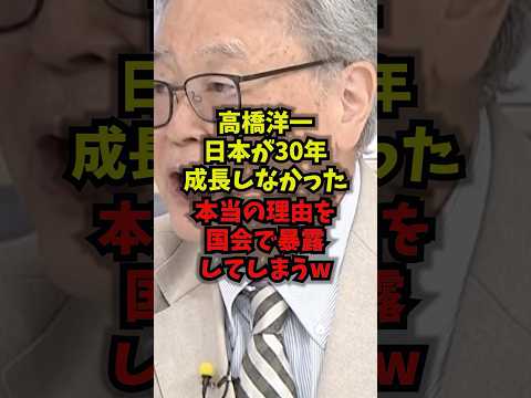 【無双】高橋洋一日本が30年成長しなかった本当の理由を国会で暴露してしまうｗ高橋洋一 財務省 失われた30年 積極財政…