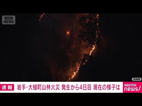 【空撮】岩手・大槌町山林火災 発生から4日目　いまだ延焼おさまらず(2026年4月25日) サムネイル