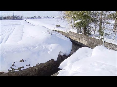 雪かき中に転落か　用水路で溺れ80代の男性死亡　富山市(2026年1月28日)