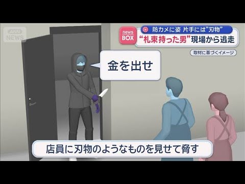 “札束持った男”現場から逃走　防カメに姿 片手には刃物【スーパーJチャンネル】(2026年3月19日) サムネイル