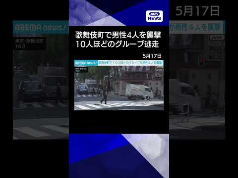 【ニュース】歌舞伎町で10人ほどのグループが男性4人を襲撃　殺人未遂事件として行方追う　警視庁 shorts サムネイル