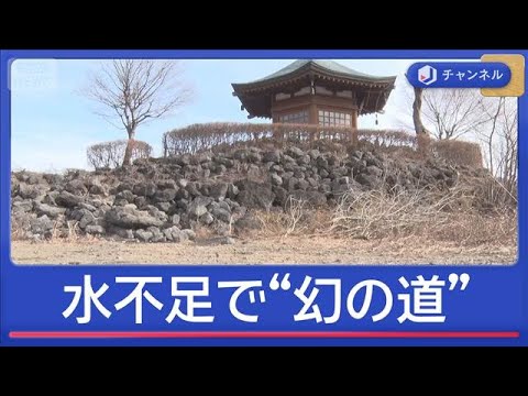 カラカラ列島　水不足で河口湖“幻の道”に異変【スーパーJチャンネル】(2026年1月7日) サムネイル