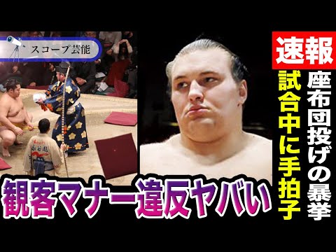 安青錦　義ノ富士戦で試合中観客が「もう一番、もう一番」と手拍子しし、マナー違反すぎると話題に...他にも座布団を投げる… サムネイル
