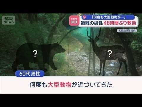 遭難の男性　48時間ぶり救助「何度も大型動物が…」　和歌山【スーパーJチャンネル】(2026年7月27日)
