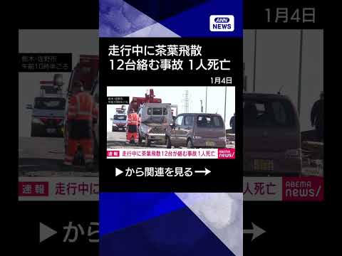 【ニュース】トラックから茶葉散乱で多重事故　重体の男性が死亡　後続車はスリップや追突か 栃木 shorts サムネイル