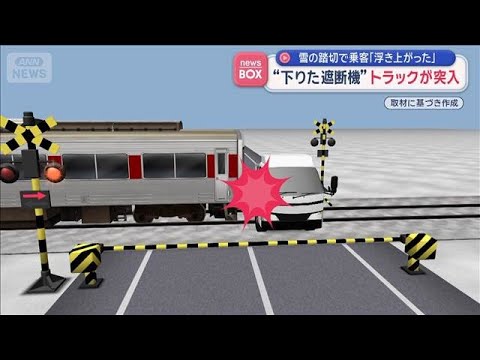 “下りた遮断機”トラックが突入　雪の踏切で乗客「浮き上がった」　北海道【スーパーJチャンネル】(2026年1月27日) サムネイル