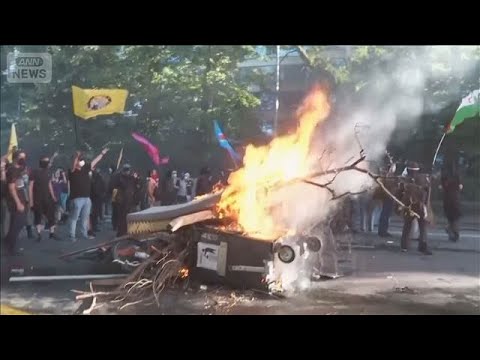 ジュネーブで「反G7」大規模デモ　一部が暴徒化し放火や投石　警察が催涙ガスで対応(2026年6月15日)