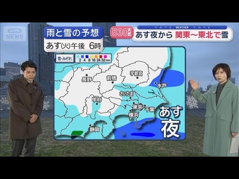 【全国の天気】あす各地で真冬並み ブルブル　夜から関東～東北で雪【スーパーJチャンネル】(2026年3月2日) サムネイル